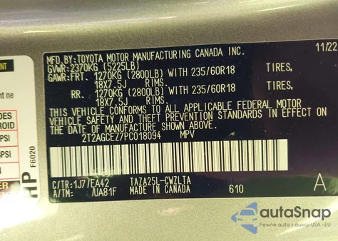 2023 Lexus Nx 350 z USA, uszkodzony, nr VIN 2T2AGCEZ7PC018094